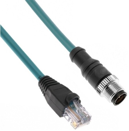 Mencom MDE45PB-4MP-RJ45-10M Ethernet Cordset, 4 Pin, Male/RJ45, 10 M