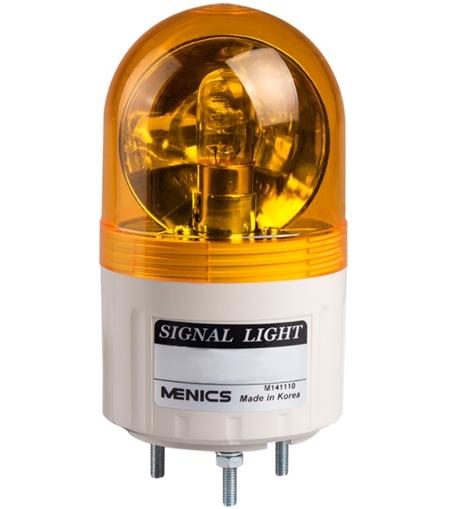 Menics 66mm Beacon Light, 110V, Yellow, Rotating