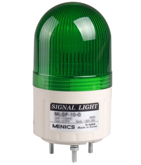 Menics 66mm Beacon Light, 24V, Green, Steady/Flashing