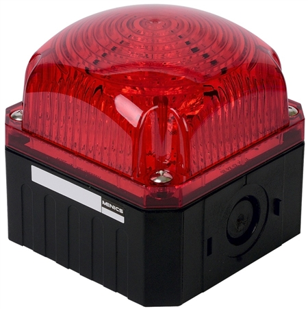 Menics 95 mm Cube Beacon Light, 12-24V, Red