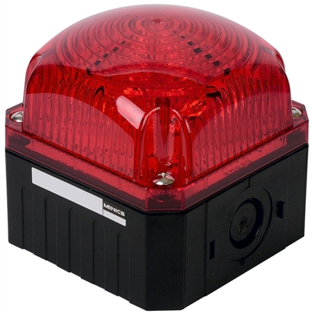 Menics 95 mm Xenon Cube Beacon Light, 12-48V, Red