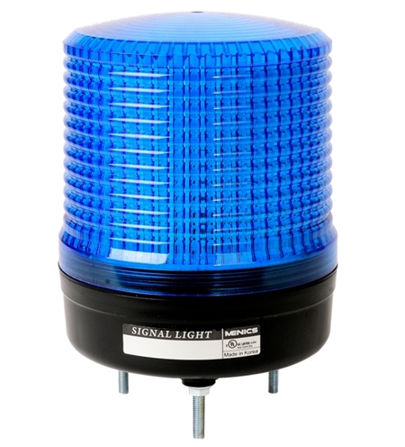 Menics 115mm Beacon Light, 24V, Blue, w/ Alarm