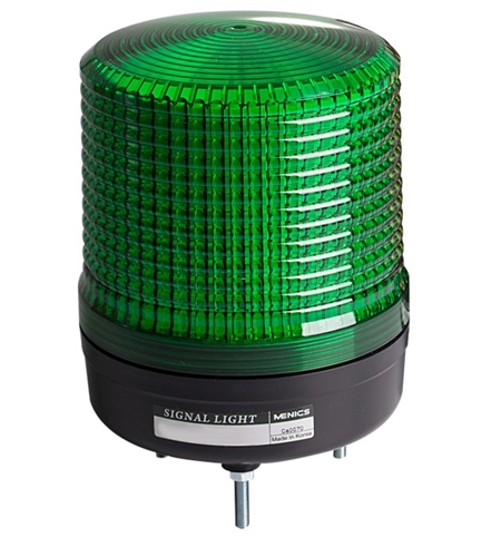 Menics 115mm Beacon Light, 24V, Green, w/ Alarm
