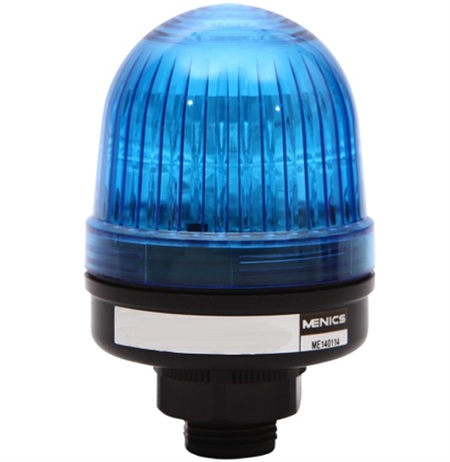 Menics 56mm LED Beacon Light, 12V, Blue, Steady/Flash