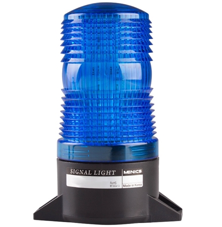 Menics 70mm LED Beacon Light, 12-24V, Blue, Surface Mount, w/ Alarm