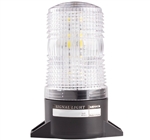Menics 70mm LED Beacon Light, 12-24V, Clear, Surface Mount, w/ Alarm