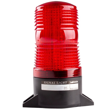 Menics 70mm LED Beacon Light, 12-24V, Red, Surface Mount, w/ Alarm