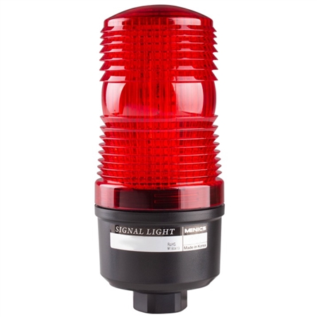 Menics 70mm LED Beacon Light, 12-24V, Red, Flashing, Direct Mount