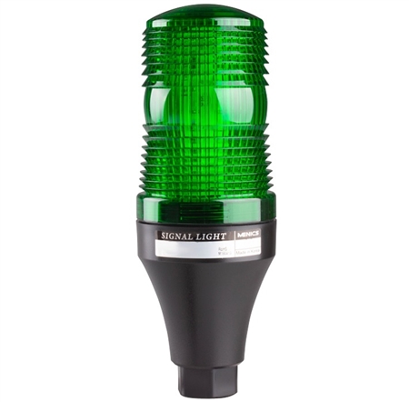 Menics 70mm LED Beacon Light, 12-24V, Green, Pole Mount, w/ Alarm