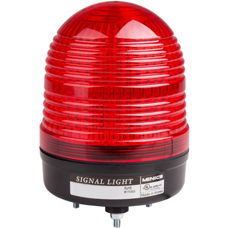 Menics 86mm LED Beacon Light, 24V, Red, w/ Alarm