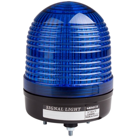 Menics 86mm LED Beacon Light, 90-240V, Blue, w/ Alarm