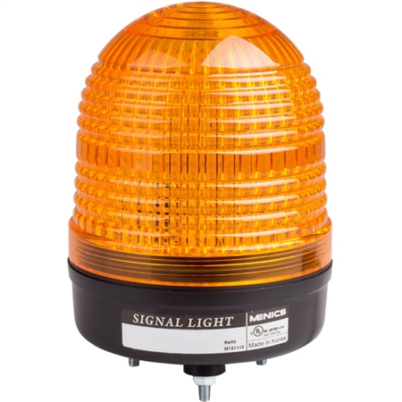 Menics 86mm LED Beacon Light, 90-240V, Yellow, w/ Alarm