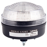 Menics MS86W-B02-C 86mm Low Profile Beacon Light, 24V, Clear, Rotating, w/ Alarm