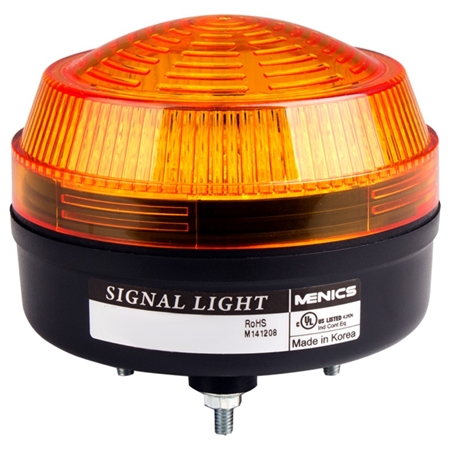 Menics 86mm LED Beacon Light, 24V, Yellow, Rotating