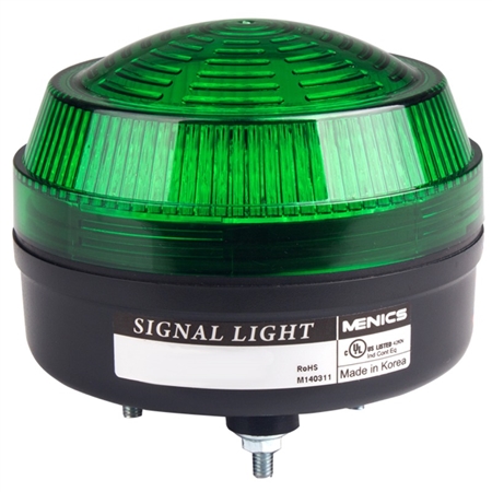 Menics 86mm LED Beacon Light, 12-24V, Green, Rotating