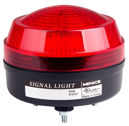 Menics 86mm LED Beacon Light, 100-220V, Red, Rotating