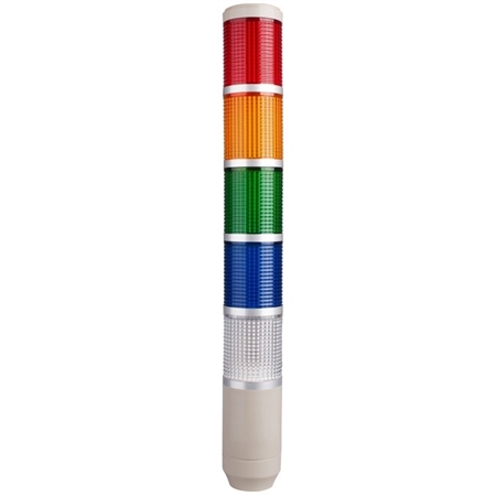 Menics MT5B5AL-RYGBC 5 Tier Tower Light, Red/Yellow/Green/Blue/Clear