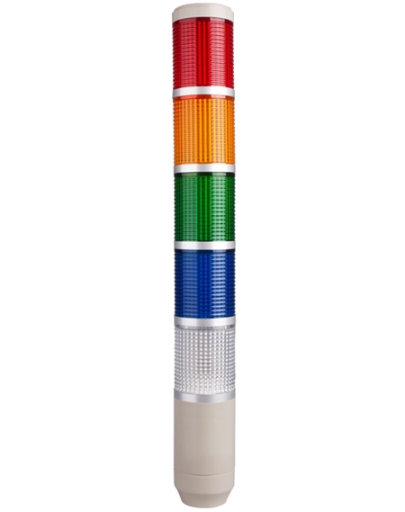 Menics MT5C5BL-RYGBC 5 Tier Tower Light, Red Yellow Green Blue & Clear
