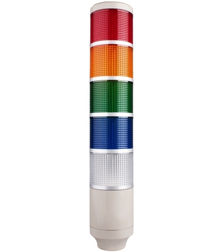 Menics MT8B5BL-RYGBC 5 Tier Tower Light, Red/Yellow/Green/Blue/Clear