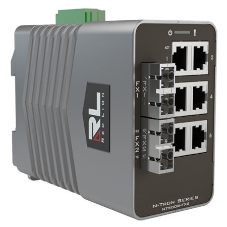 Red Lion N-Tron Singlemode, SC Style Managed Gigabit Ethernet Switch, 80 KM