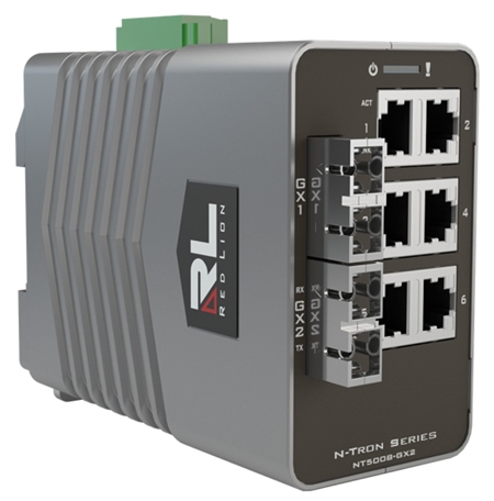 Red Lion N-Tron Gigabit Multimode, SC Style Managed Ethernet Switch, 550 M