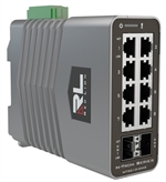 Red Lion N-Tron 10 Port Managed Gigabit Ethernet Switch, 2 SFP Ports