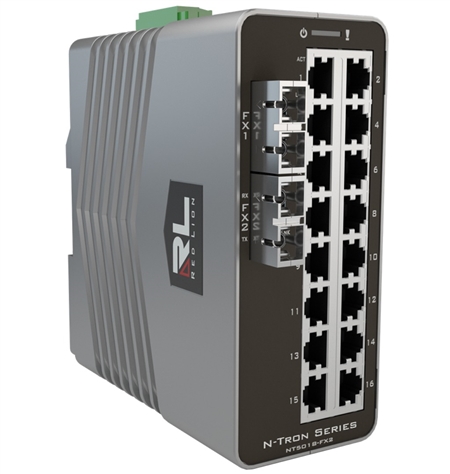 Red Lion N-Tron 18 Port Multimode, SC Style Managed Gigabit Ethernet Switch, 40 KM