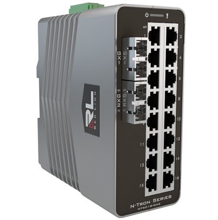 Red Lion N-Tron 18 Port Gigabit Multimode, SC Style Managed Ethernet Switch, 550 M