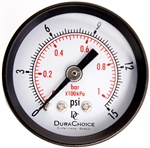 DuraChoice PA158B-015 Dry Utility Pressure Gauge, 1-1/2" Dial