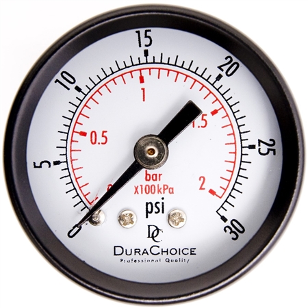 DuraChoice PA158B-030 Dry Utility Pressure Gauge, 1-1/2" Dial