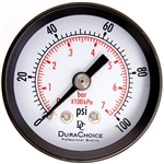 DuraChoice PA158B-100 Dry Utility Pressure Gauge, 1-1/2" Dial