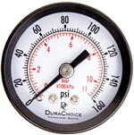 DuraChoice PA158B-160 Dry Utility Pressure Gauge, 1-1/2" Dial