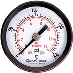 DuraChoice PA158B-200 Dry Utility Pressure Gauge, 1-1/2" Dial