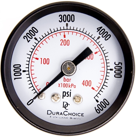 DuraChoice PA158B-K06 Dry Utility Pressure Gauge, 1-1/2" Dial