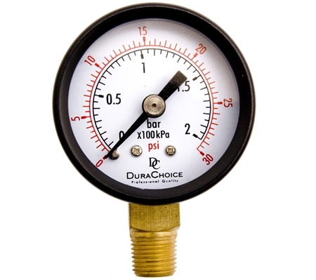 DuraChoice PA158L-030 Dry Utility Pressure Gauge, 1-1/2" Dial
