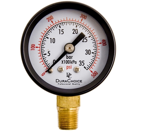 DuraChoice PA158L-500 Dry Utility Pressure Gauge, 1-1/2" Dial