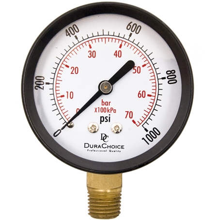 DuraChoice PA158L-K01 Dry Utility Pressure Gauge, 1-1/2" Dial