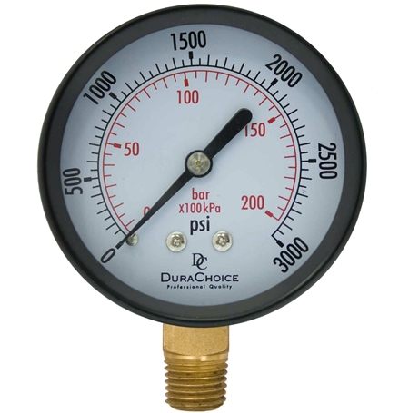 DuraChoice PA158L-K03 Dry Utility Pressure Gauge, 1-1/2" Dial