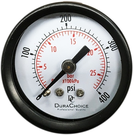 DuraChoice PA204B-400 Dry Utility Pressure Gauge, 2" Dial