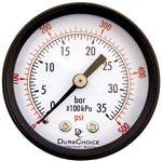 DuraChoice PA204B-500 Dry Utility Pressure Gauge, 2" Dial