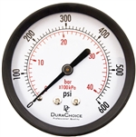 DuraChoice PA204B-600 Dry Utility Pressure Gauge, 2" Dial