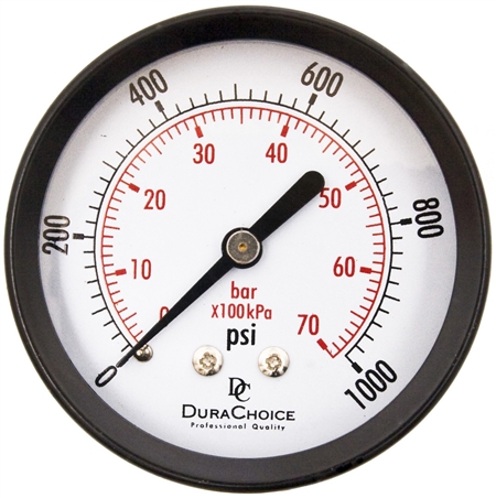 DuraChoice PA204B-K01 Dry Utility Pressure Gauge, 2" Dial