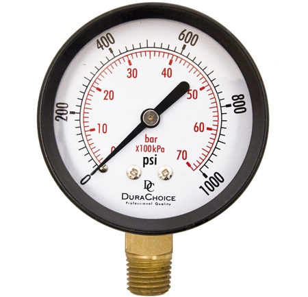 DuraChoice PA204L-K01 Dry Utility Pressure Gauge, 2" Dial