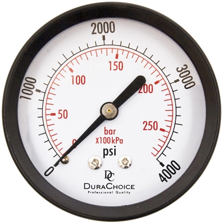 DuraChoice PA254B-K04 Dry Utility Pressure Gauge, 2-1/2" Dial
