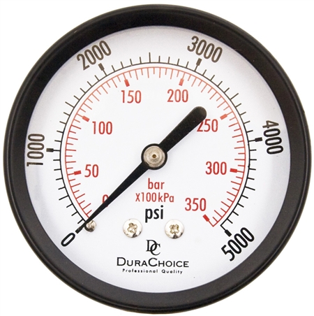 DuraChoice PA254B-K05 Dry Utility Pressure Gauge, 2-1/2" Dial