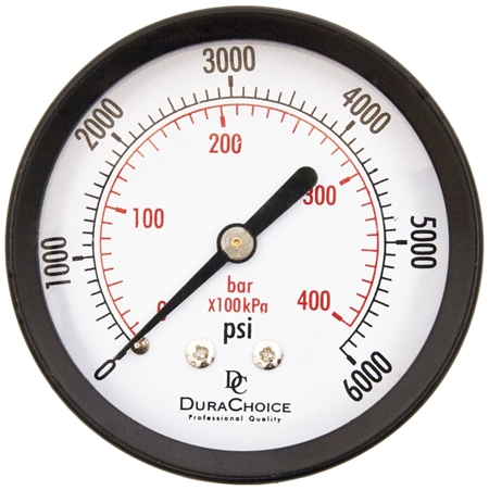 DuraChoice PA254B-K06 Dry Utility Pressure Gauge, 2-1/2" Dial