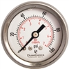DuraChoice PB158B-100 Oil Filled Pressure Gauge, 1-1/2" Dial