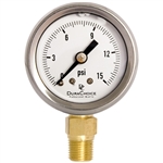 DuraChoice PB158L-015 Oil Filled Pressure Gauge, 1-1/2" Dial
