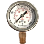 DuraChoice PB158L-K04 Oil Filled Pressure Gauge, 1-1/2" Dial
