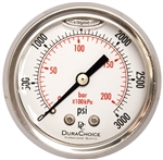 DuraChoice PB204B-K03 Oil Filled Pressure Gauge, 2" Dial